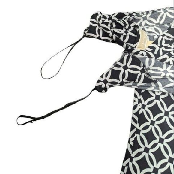 Michael Kors Black/White Geometric Cowl Neck Sleeveless Stretchy Top Women's S - Picture 5 of 10